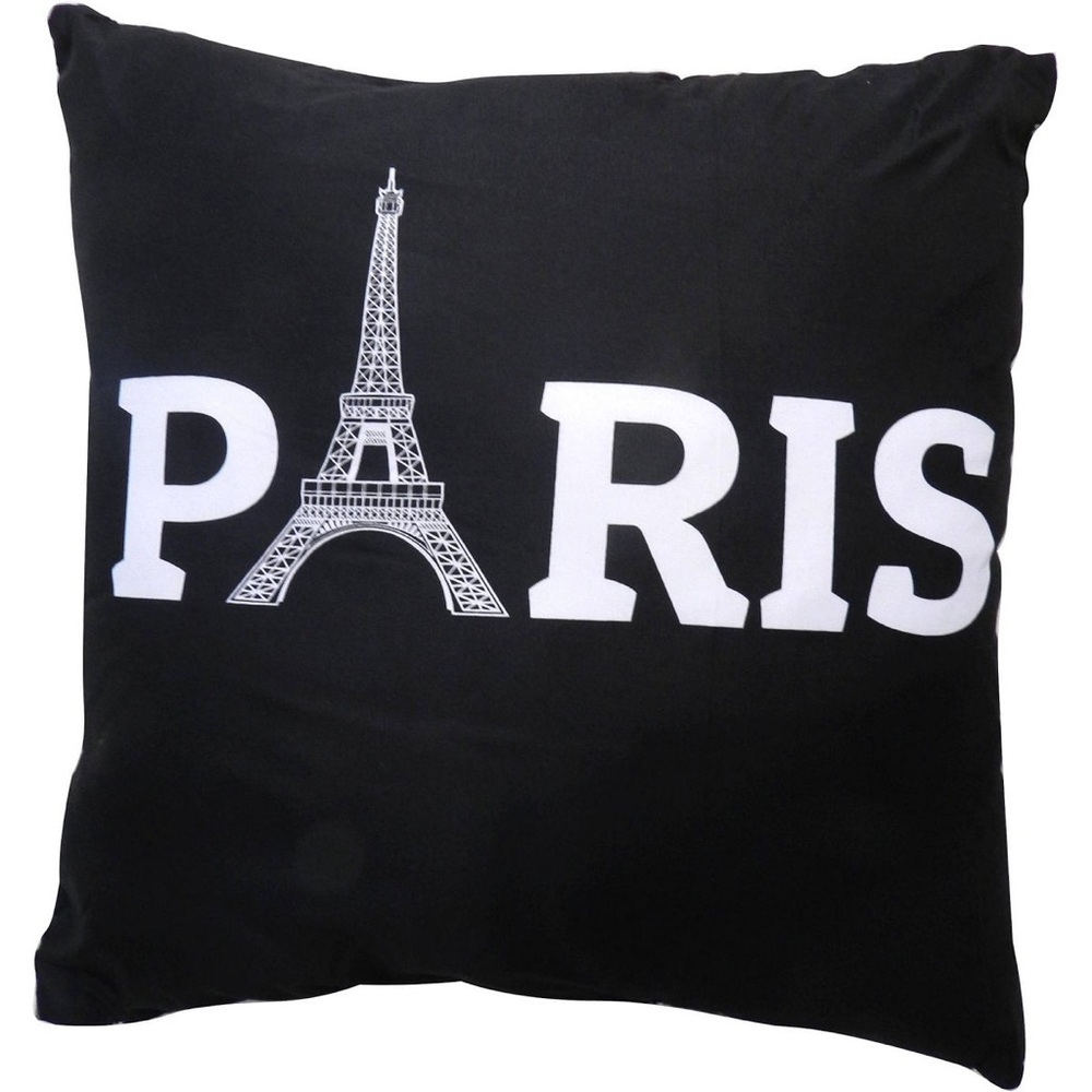 Black “Paris” Throw Pillow
